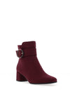 Marco Tozzi Buckle Detailed Low Block Heeled Boots, Wine