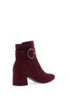 Marco Tozzi Buckle Detailed Low Block Heeled Boots, Wine