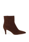 Marco Tozzi Faux Suede High Heeled Ankle Boot, Chocolate Brown