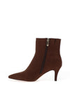Marco Tozzi Faux Suede High Heeled Ankle Boot, Chocolate Brown