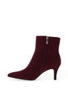 Marco Tozzi Faux Suede High Heeled Ankle Boot, Wine