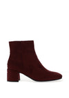 Marco Tozzi Faux Suede Block Heel Boots, Bordeaux