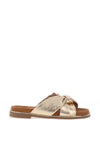 Marco Tozzi Leather Criss Cross Mules, Gold