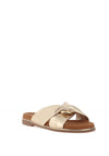 Marco Tozzi Leather Criss Cross Mules, Gold