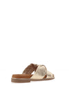 Marco Tozzi Leather Criss Cross Mules, Gold