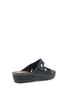 Marco Tozzi Leather Stitch Detail Mule Sandals, Navy