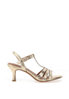 Marco Tozzi Metallic Leather Strappy Heeled Sandals, Gold