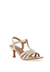 Marco Tozzi Metallic Leather Strappy Heeled Sandals, Gold