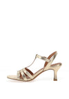 Marco Tozzi Metallic Leather Strappy Heeled Sandals, Gold