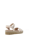 Caprice Leather Velcro Multi Strapped Sandals, Beige