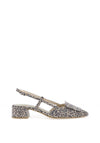 Marco Tozzi Faux Suede Leopard Print Sling Back Sandal, Grey
