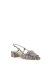 Marco Tozzi Faux Suede Leopard Print Sling Back Sandal, Grey