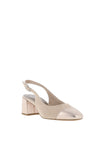 Marco Tozzi Faux Suede Sling Back Heeled Pumps, Nude