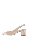 Marco Tozzi Faux Suede Sling Back Heeled Pumps, Dune & Pewter