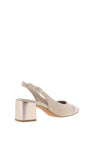Marco Tozzi Faux Suede Sling Back Heeled Pumps, Nude