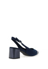 Marco Tozzi Faux Suede Sling Back Heeled Pumps, Navy