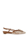 Lodi Como Cow Print Embellished Pumps, Tan