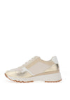 Marco Tozzi Faux Suede Zip Trainers, Cream & Gold