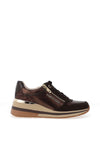 Marco Tozzi Colour Block Wedge Trainers, Brown