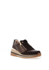 Marco Tozzi Colour Block Wedge Trainers, Brown