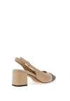 Marco Tozzi Colour Block Sling Back Mid-Heeled Shoes, Beige & Black