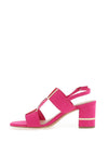 Marco Tozzi Faux Suede Patch Heeled Sandals, Pink & Red