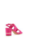 Marco Tozzi Faux Suede Patch Heeled Sandals, Pink & Red