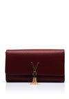 Valentino Divina Textured Clutch Bag, Burgundy