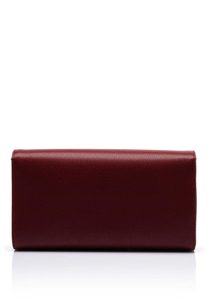 Valentino Divina Textured Clutch Bag, Burgundy