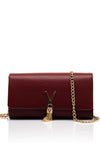 Valentino Divina Textured Clutch Bag, Burgundy