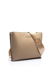 Valentino Fall Pebbled Faux Leather Crossbody Bag, Beige