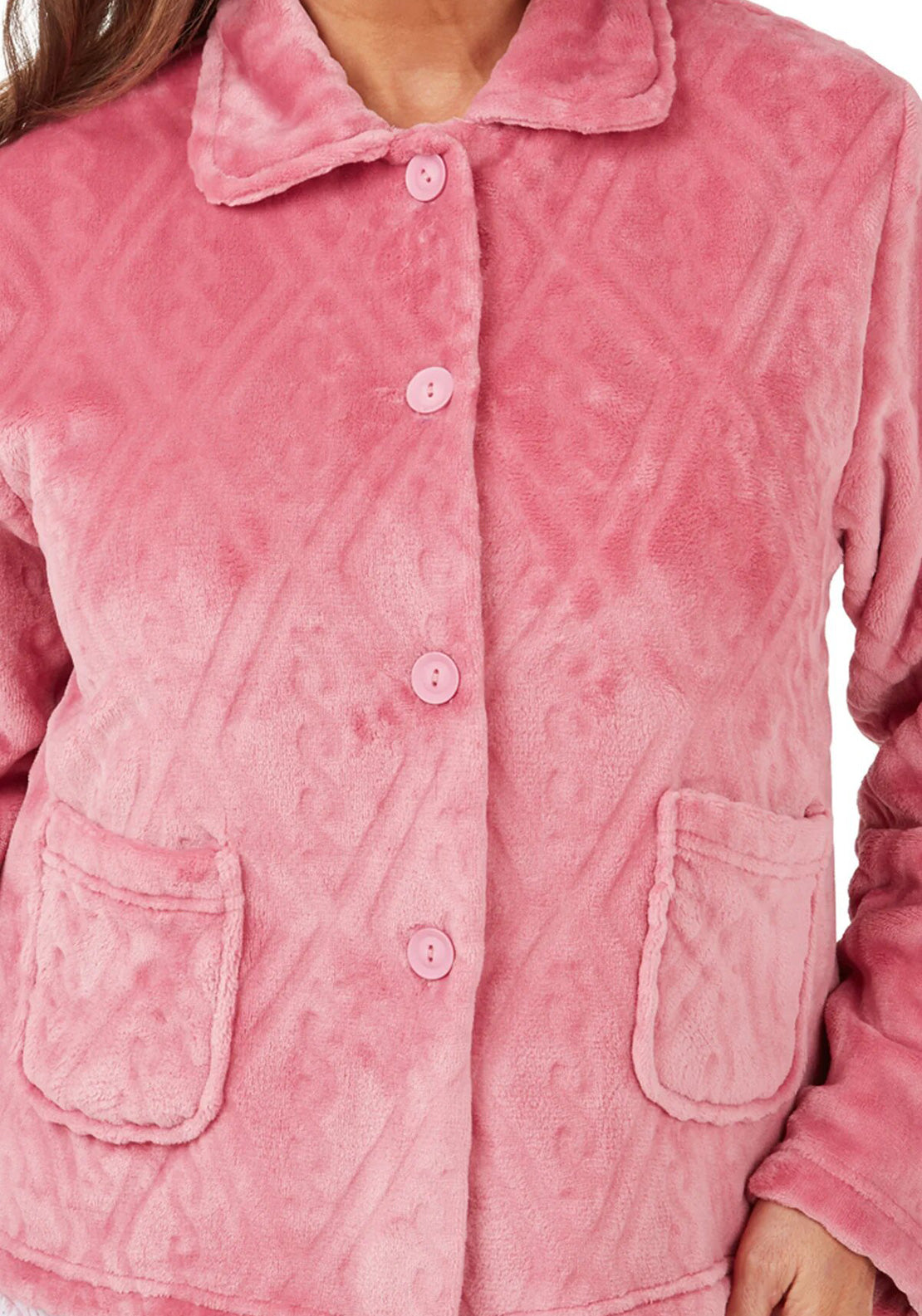 Marlon Diamond Print Bed Jacket, Pink