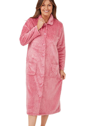 Marlon Diamond Print Embossed Robe, Pink