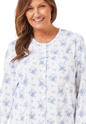 Marlon Floral Print Button Nightdress, Blue