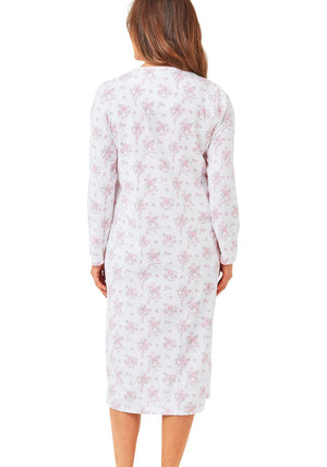 Marlon Floral Print Button Nightdress, Pink