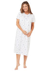 Marlon Short Sleeve Leaf Print Nightdress, Blue