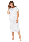 Marlon Short Sleeve Leaf Print Nightdress, Blue