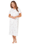 Marlon Short Sleeve Leaf Print Nightdress, Pink