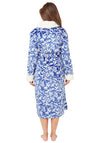 Marlon Long Sleeve Floral Wrap Dressing Gown, Navy