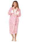Marlon Long Sleeve Floral Wrap Dressing Gown, Pink