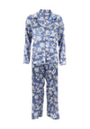 Marlon Satin Feel Floral Print Pyjama Set, Blue