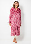 Marlon Fleece Floral Zip Long Bed Jacket, Dusty Pink
