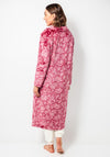 Marlon Fleece Floral Zip Long Bed Jacket, Dusty Pink