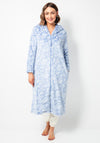 Marlon Fleece Floral Zip Long Bed Jacket, Blue