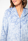 Marlon Fleece Floral Zip Long Bed Jacket, Blue
