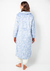 Marlon Fleece Floral Zip Long Bed Jacket, Blue