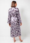 Marlon Floral Long Sleeve Satin Robe, Purple