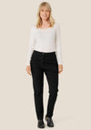 Masai Pamala Fitted High Waisted Trousers, Black