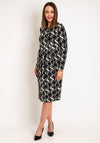 Masai Namo Wavy Print Knee Length Dress, Black