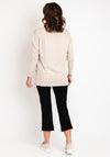 Masai Fatana V-Neck Loose Fine Knit Top, Beige